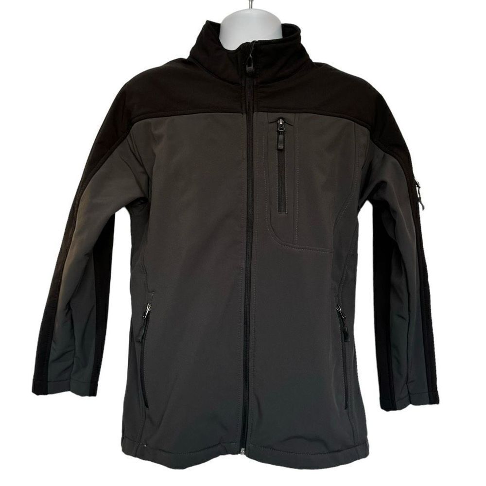 Free Country Full Zip Soft Shell Jacket Charcoal Black Men’s Large